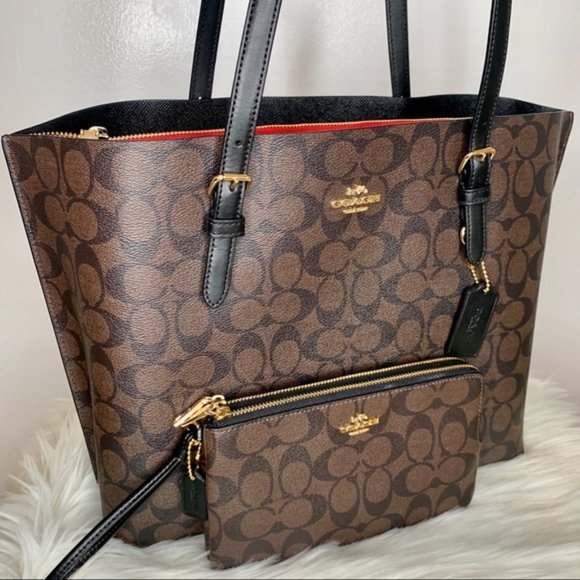 Coach | Bags | Coach Large Mollie Tote Bag Wallet Set | Poshmark